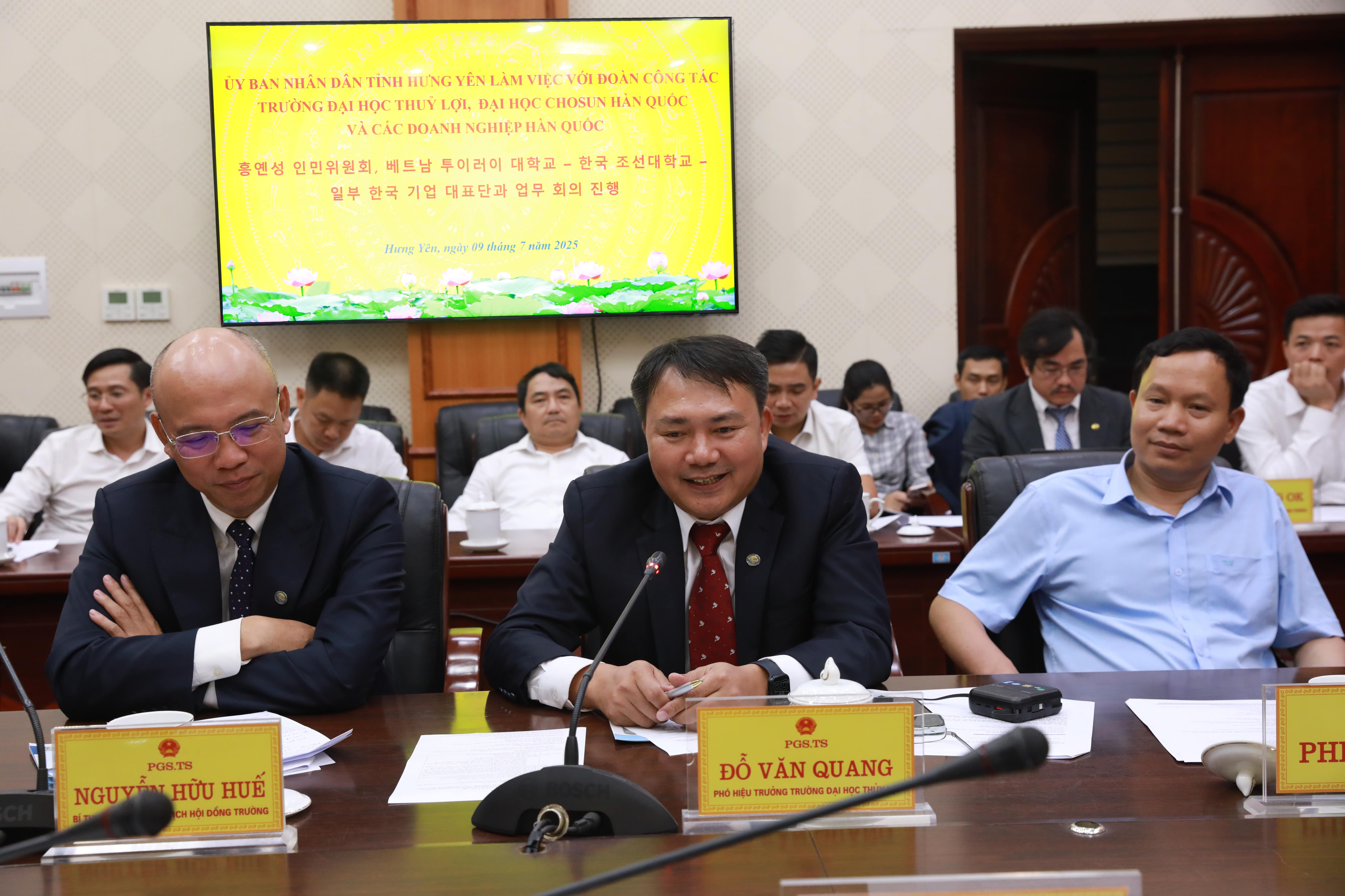 UBND tỉnh Hưng Yên làm việc với Trường Đại học Thủy lợi, Đại học Chosun và các Doanh nghiệp Hàn Quốc