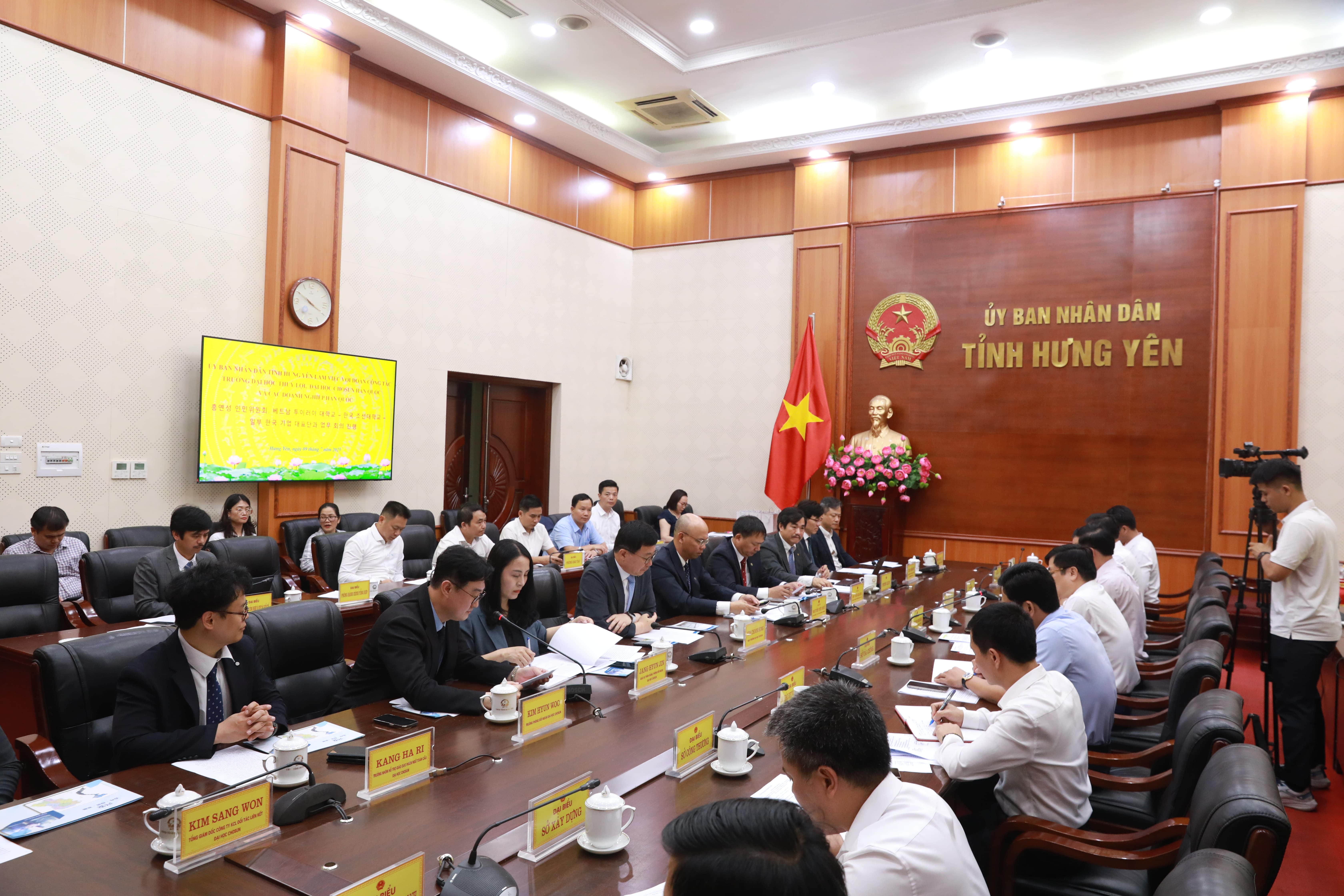 UBND tỉnh Hưng Yên làm việc với Trường Đại học Thủy lợi, Đại học Chosun và các Doanh nghiệp Hàn Quốc