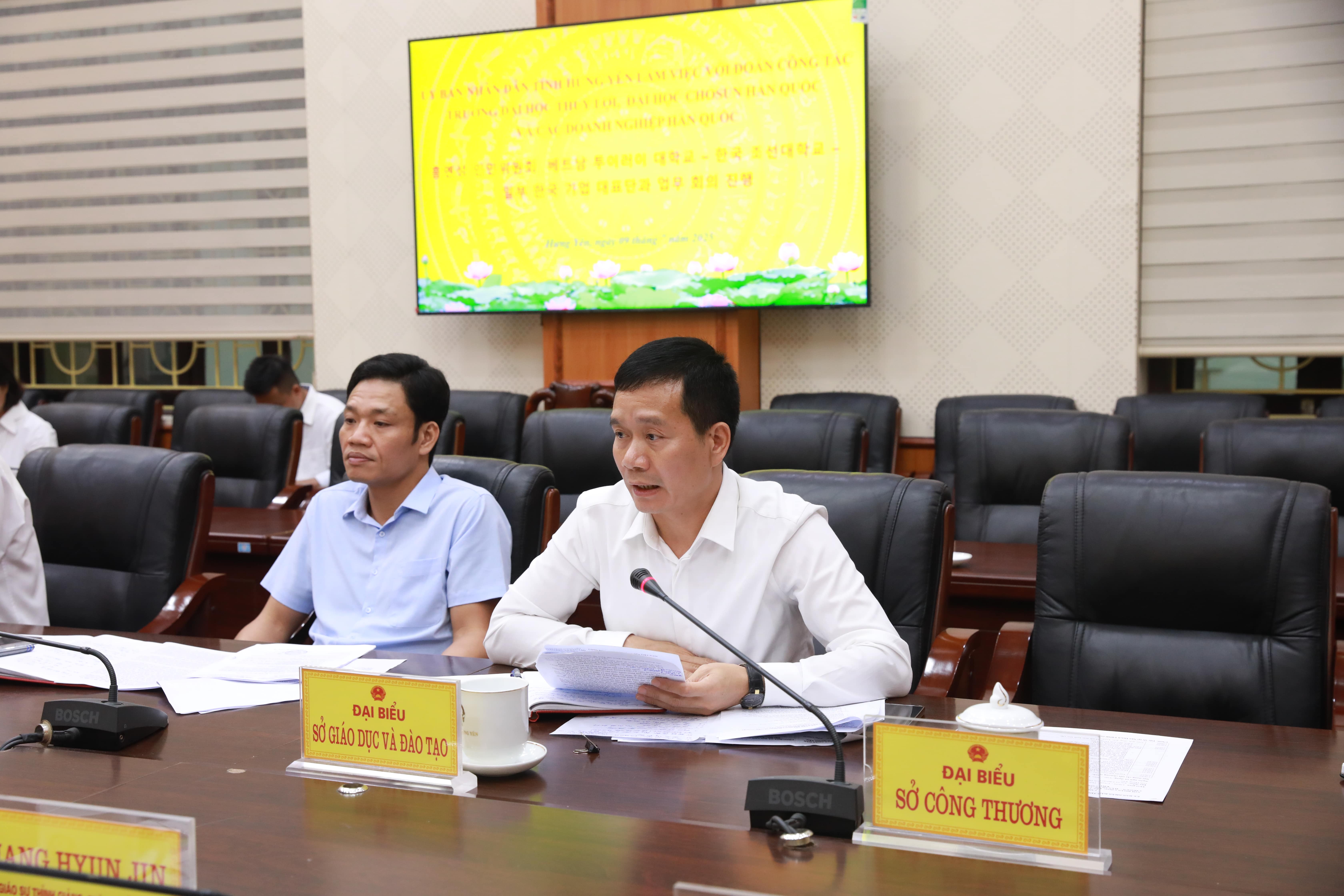 UBND tỉnh Hưng Yên làm việc với Trường Đại học Thủy lợi, Đại học Chosun và các Doanh nghiệp Hàn Quốc