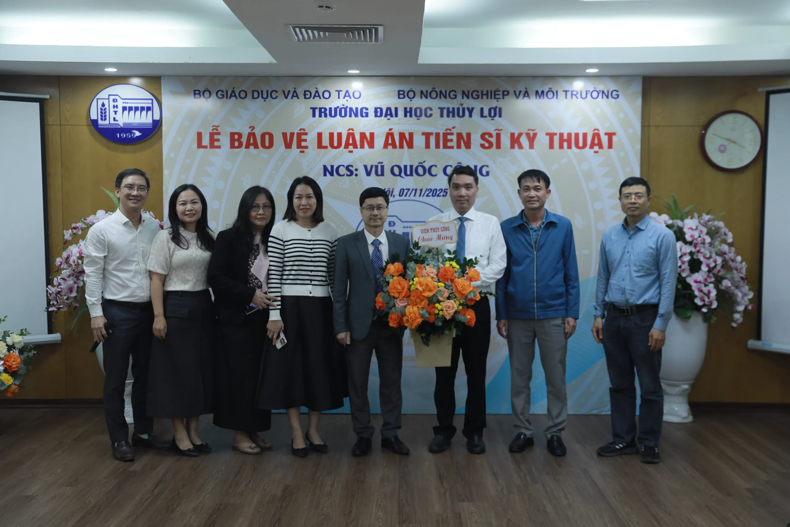 NCS. Vũ Quốc Công bảo vệ thành công luận án tiến sĩ kỹ thuật tại Trường Đại học Thủy lợi