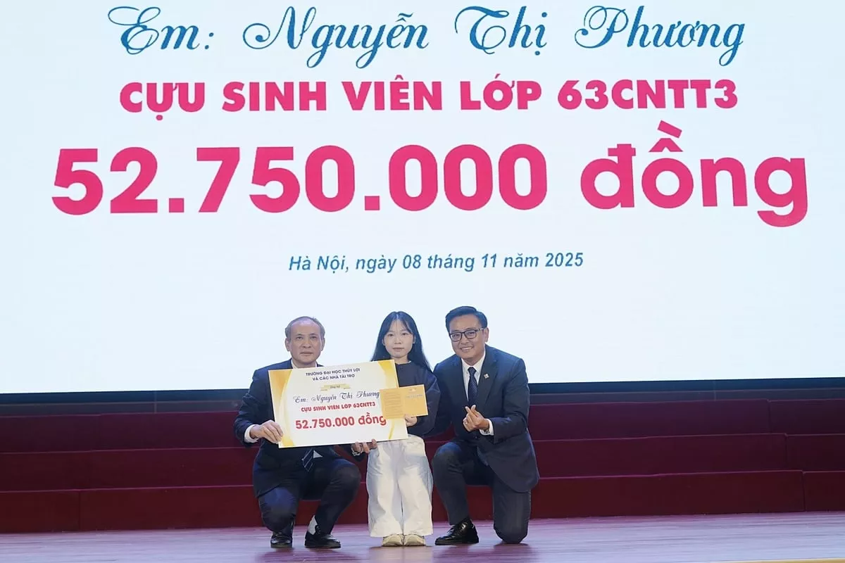 Sinh viên Thủy lợi lan tỏa khát vọng từ học bổng Lê Văn Kiểm và gia đình