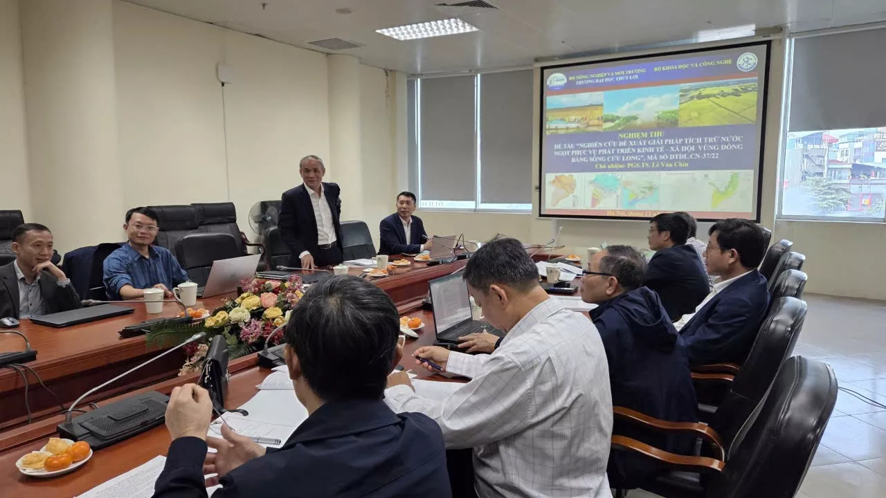 Nghiệm thu đề tài KH&CN cấp quốc gia: “Nghiên cứu đề xuất giải pháp tích trữ nước ngọt phục vụ phát triển kinh tế – xã hội vùng đồng bằng sông Cửu Long “