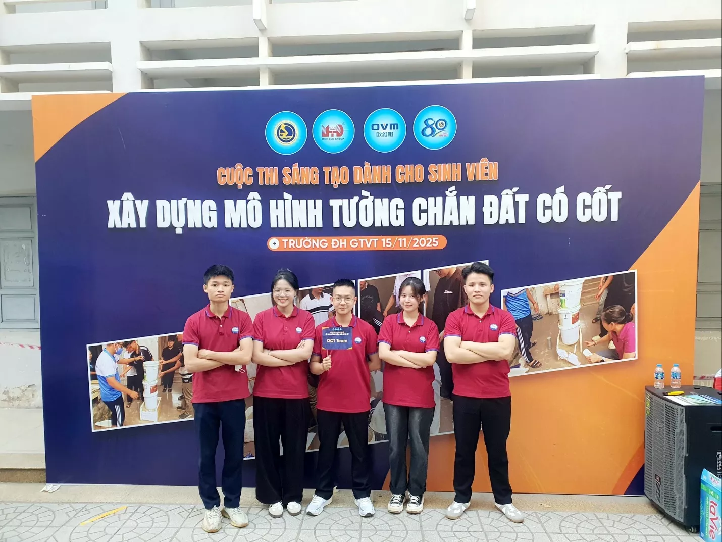 Nhóm sinh viên Đại học Thủy lợi đạt giải Nhất tại Cuộc thi sáng tạo sinh viên “Xây dựng mô hình tường chắn có cốt”