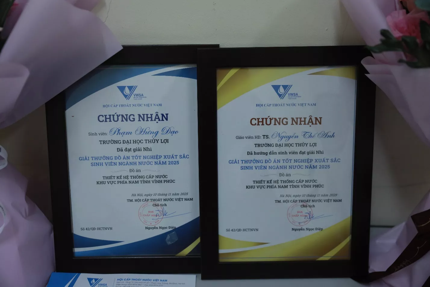 Trường Đại học Thủy lợi đạt giải Nhì toàn quốc Giải thưởng Đồ án tốt nghiệp xuất sắc sinh viên ngành Nước 2025