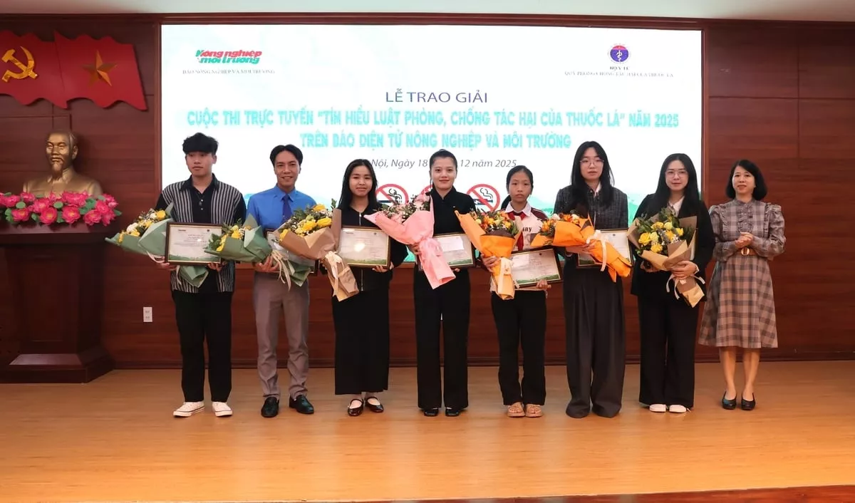 Trường Đại học Thủy lợi giành Giải Nhất ‘Tìm hiểu Luật Phòng, chống tác hại của thuốc lá’ trên Báo Nông nghiệp và Môi trường