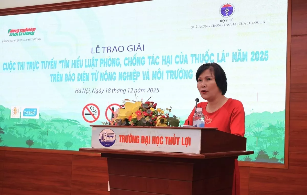 Trường Đại học Thủy lợi giành Giải Nhất ‘Tìm hiểu Luật Phòng, chống tác hại của thuốc lá’ trên Báo Nông nghiệp và Môi trường