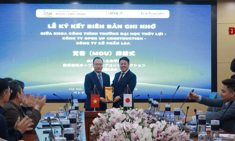 Lễ ký kết Biên bản ghi nhớ hợp tác giữa Khoa Công Trình của Trường Đại học Thủy lợi cùng Công ty OpenUp Construction và Công ty Cổ phần L&A