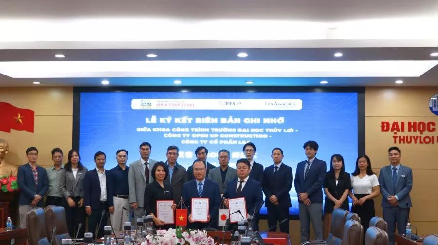 Lễ ký kết Biên bản ghi nhớ hợp tác giữa Khoa Công Trình của Trường Đại học Thủy lợi cùng Công ty OpenUp Construction và Công ty Cổ phần L&A