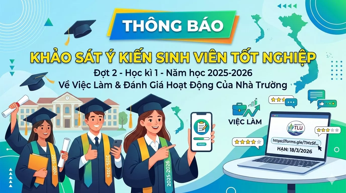 Thông báo Khảo sát ý kiến sinh viên tốt nghiệp đợt học kì 1 năm học 2025-2026
