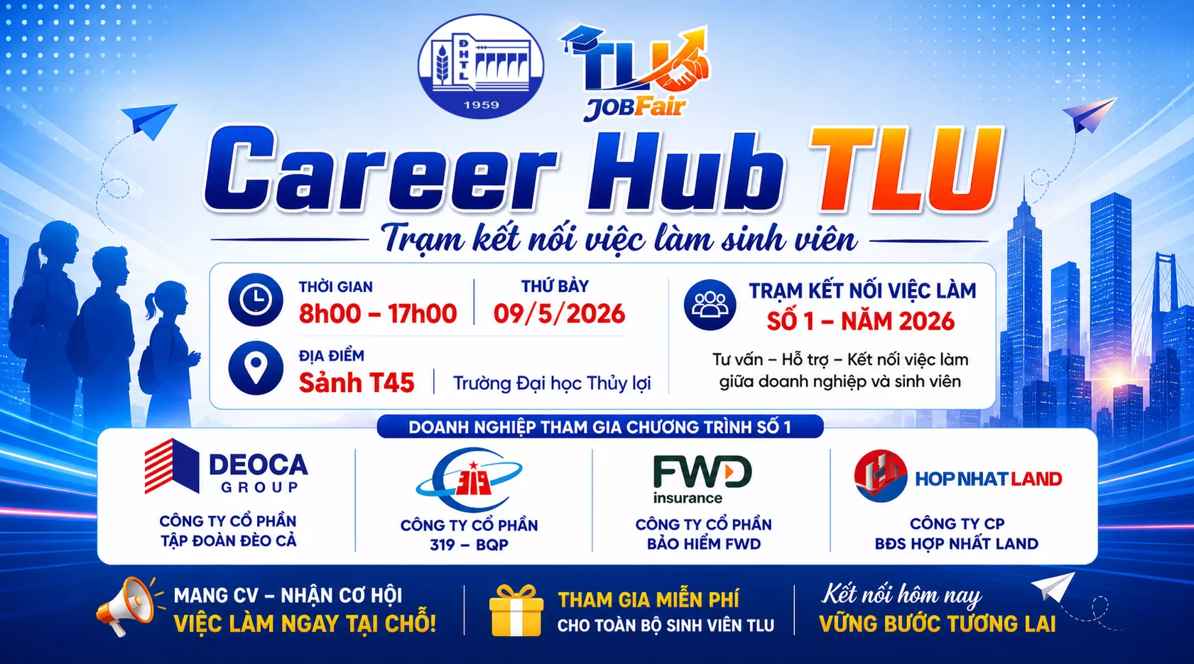 Trường Đại học Thủy lợi tổ chức Career Hub TLU – Trạm kết nối việc làm sinh viên