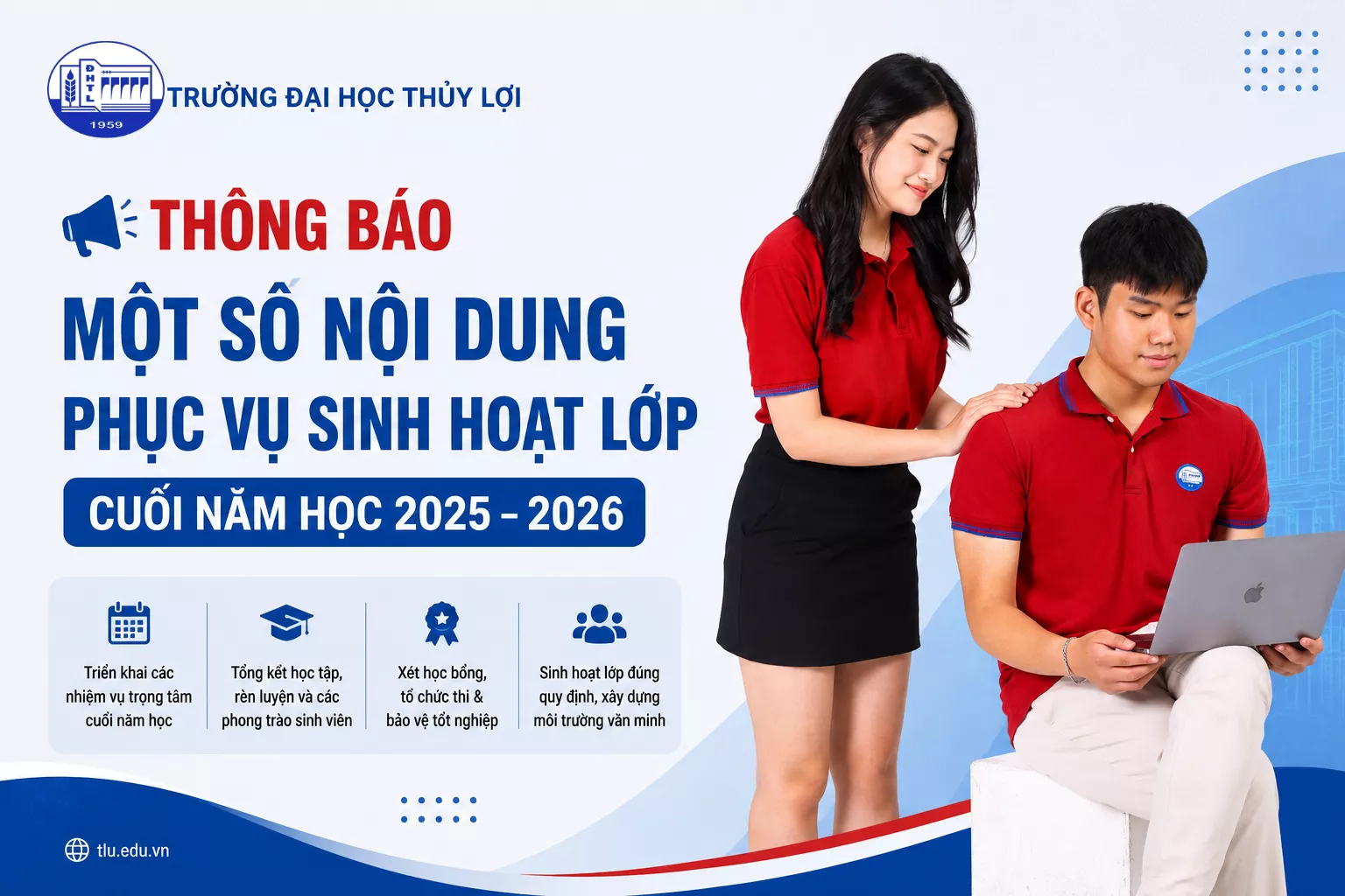 Thông báo một số nội dung phục vụ sinh hoạt lớp cuối năm học 2025–2026