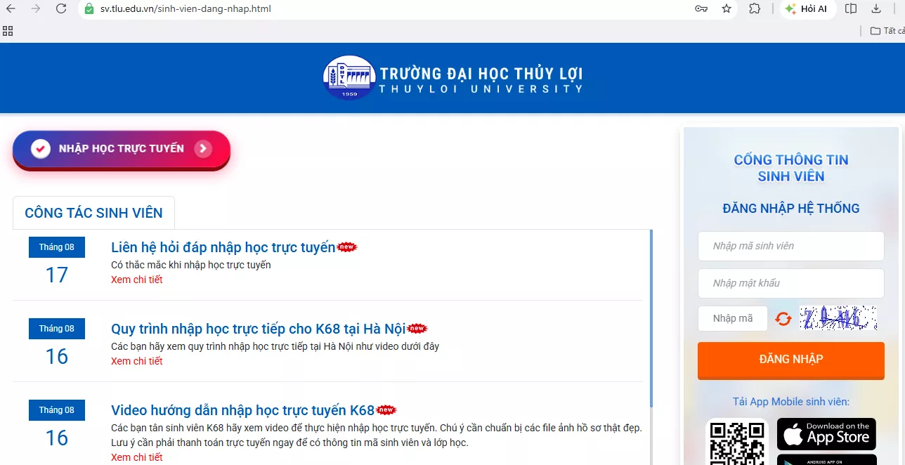 Từ hôm nay (17/8), tân sinh viên K68 bắt đầu khai hồ sơ nhập học trực tuyến