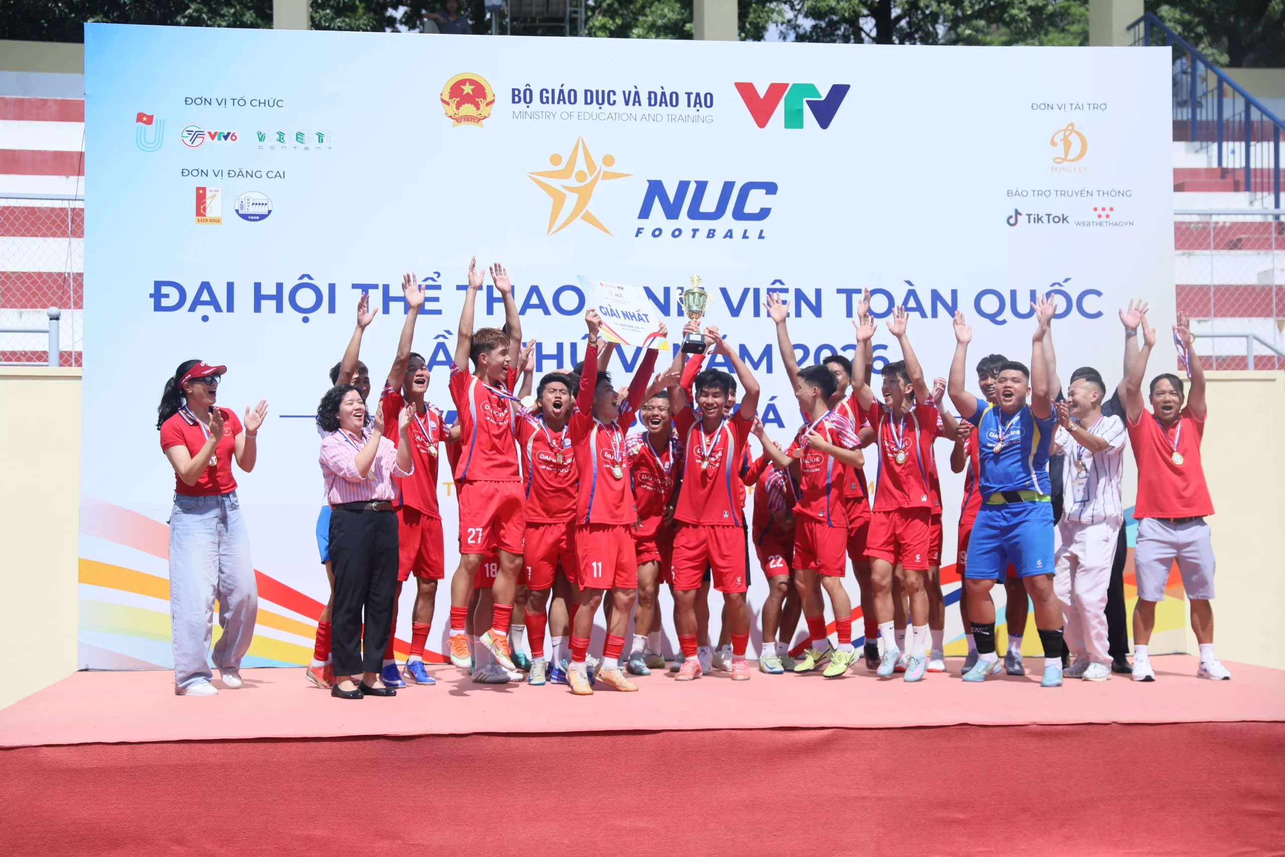 Trường Đại học Thủy lợi đăng quang Giải bóng đá sinh viên toàn quốc NUC 2026 khu vực miền Bắc