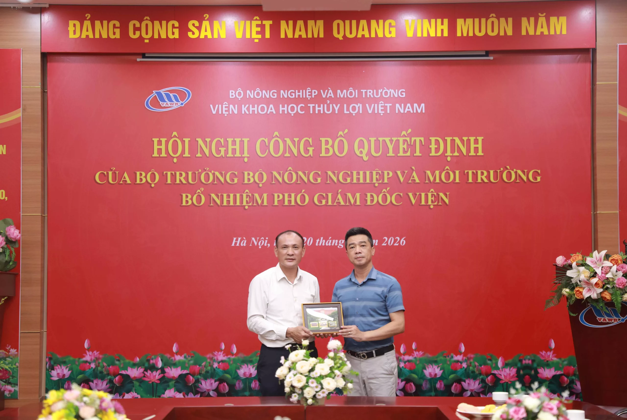 Trường Đại học Thủy lợi chúc mừng PGS.TS Đặng Hoàng Thanh – Cựu sinh viên K32 khoa Kỹ thuật tài nguyên nước giữ chức vụ Phó Giám đốc Viện Khoa học Thủy lợi Việt Nam