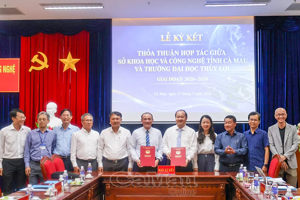 Cà Mau tăng cường hợp tác khoa học, công nghệ với Trường Đại học Thuỷ lợi