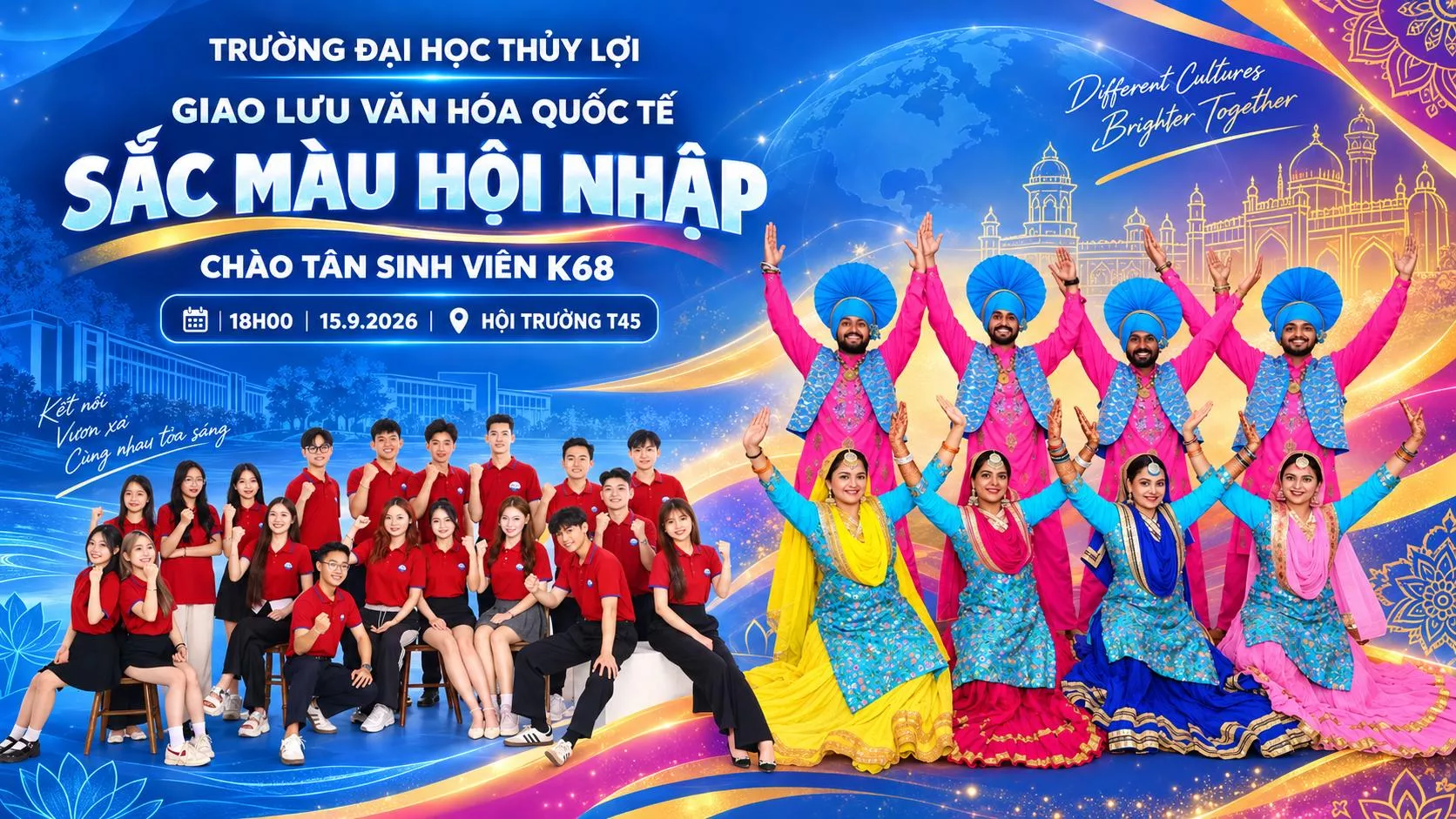 Giao lưu văn hóa quốc tế “Sắc màu hội nhập” chào tân sinh viên K68